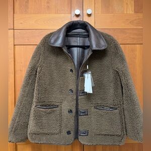Jason Wu Reversible Shearling Faux Leather Coat Small NEW $138